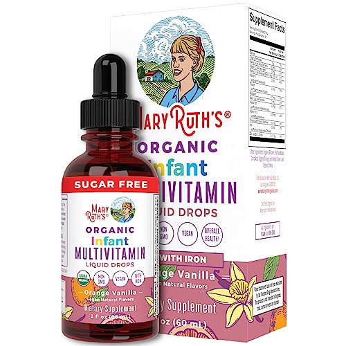 Multivitamin & Multimineral with Iron for Infants by MaryRuth's | USDA Organic | Sugar Free | Liquid Vitamins for Babies 6-12 Months | Immune Support