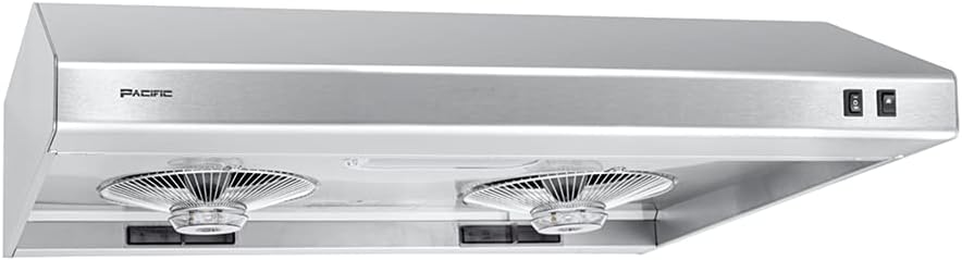 PACIFIC 30'' Economy Under Cabinet Range Hood PR2017-30S, 2-Speed Level, Stainless Steel, Max. 650CFM, Filter-Less Design, Easy to clean
