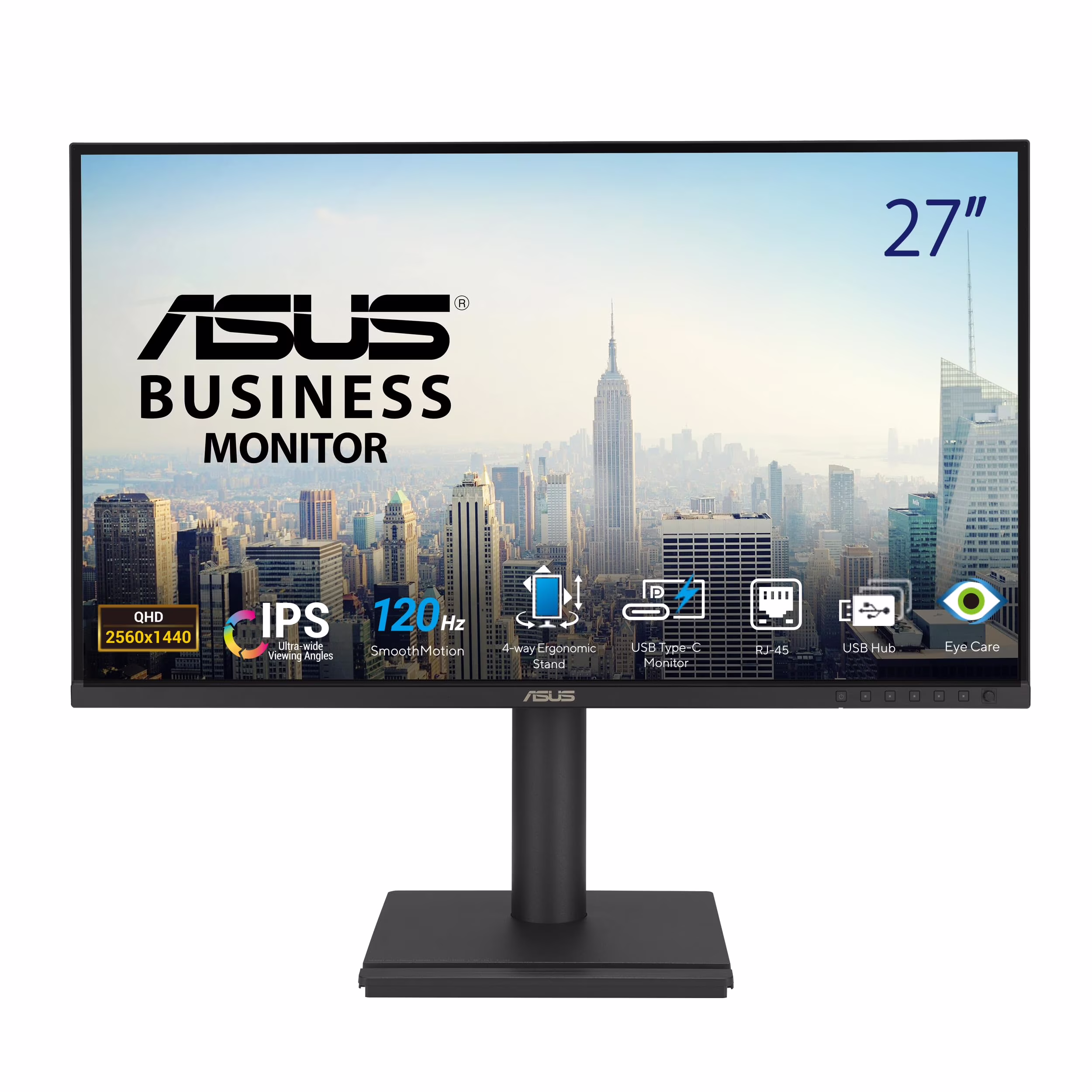 Asus BE27ACGN 27" Class WQHD LED Monitor - 16:9 - 27" Viewable - In-plane Switching (IPS) Technology - LED Backlight - 2560 x 1440