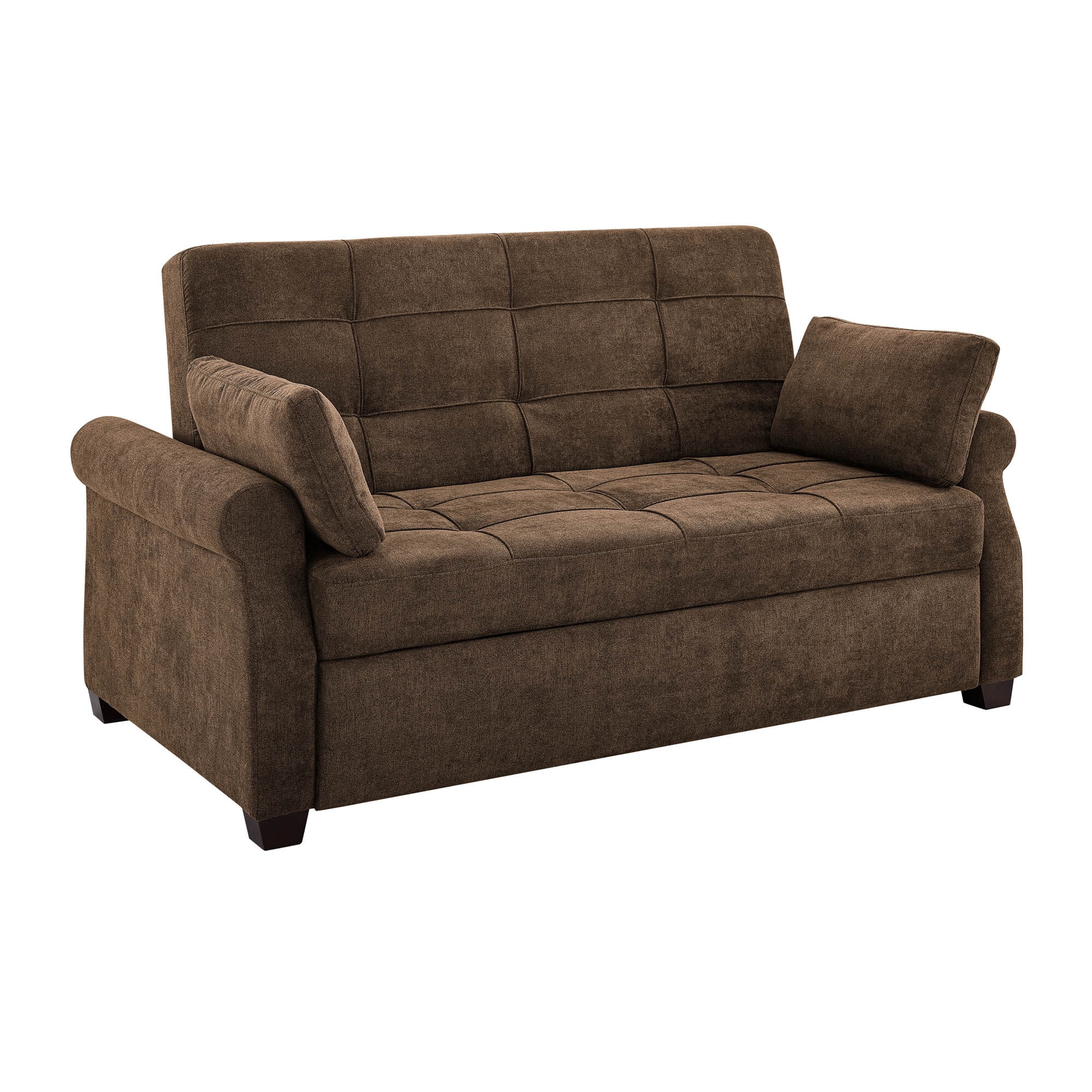 Serta Haiden Modern Upholstered Sleeper Sofa, Dark Brown