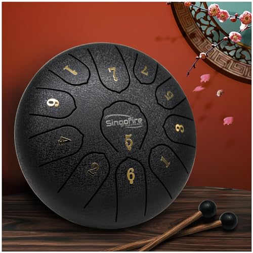 "SINGOFIRE" Handpan Drum, Handpan Drums for Adults, 22-Inch 10-Notes 440Hz D Minor Kurd Handpan, HandPan Instrument with Soft Handpan Bag