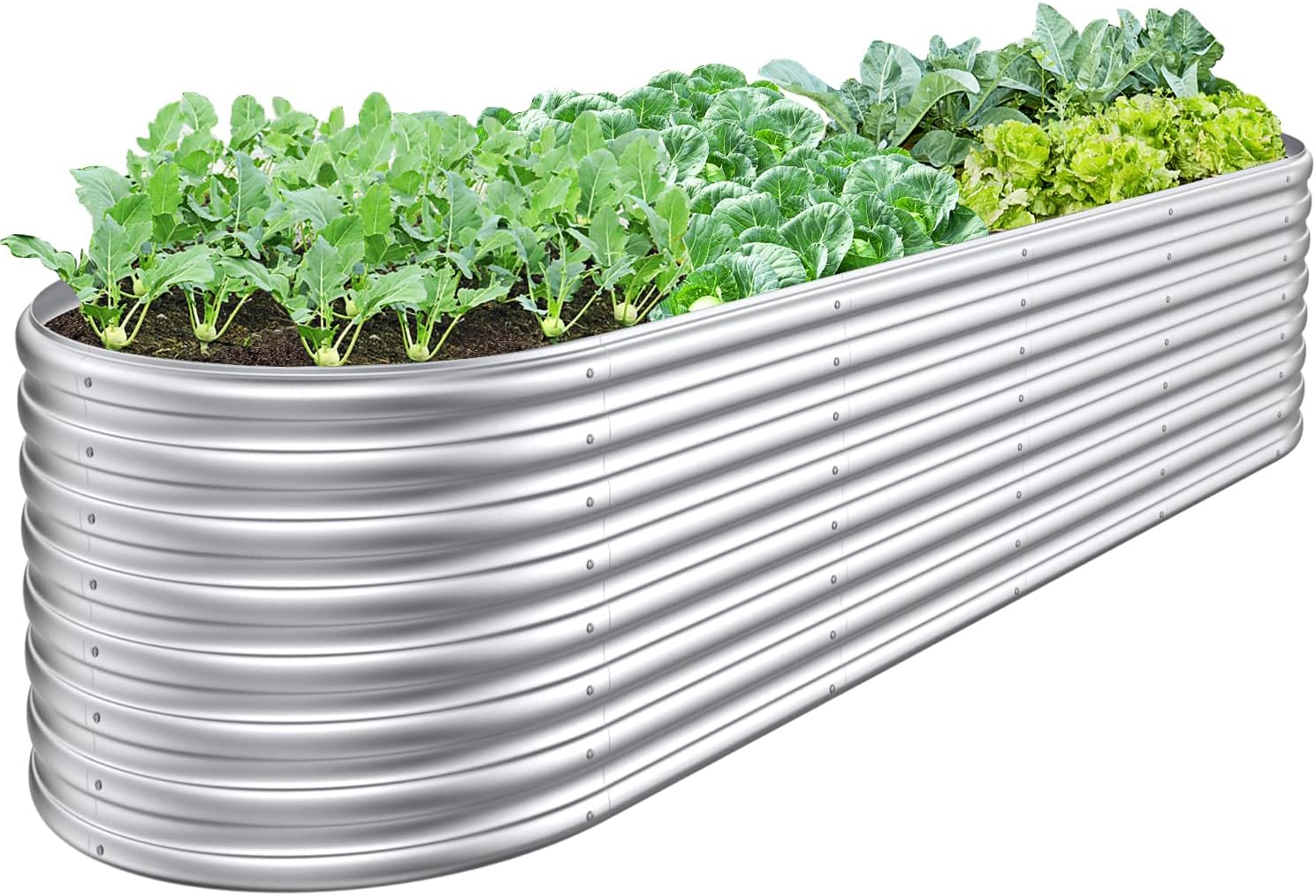 8x2x2/6.5x3.5x2/5x5x2ft Outdoor Galvanized Raised Garden Bed, 9 in 1 Adjustable Planter Raised Bed for Gardening