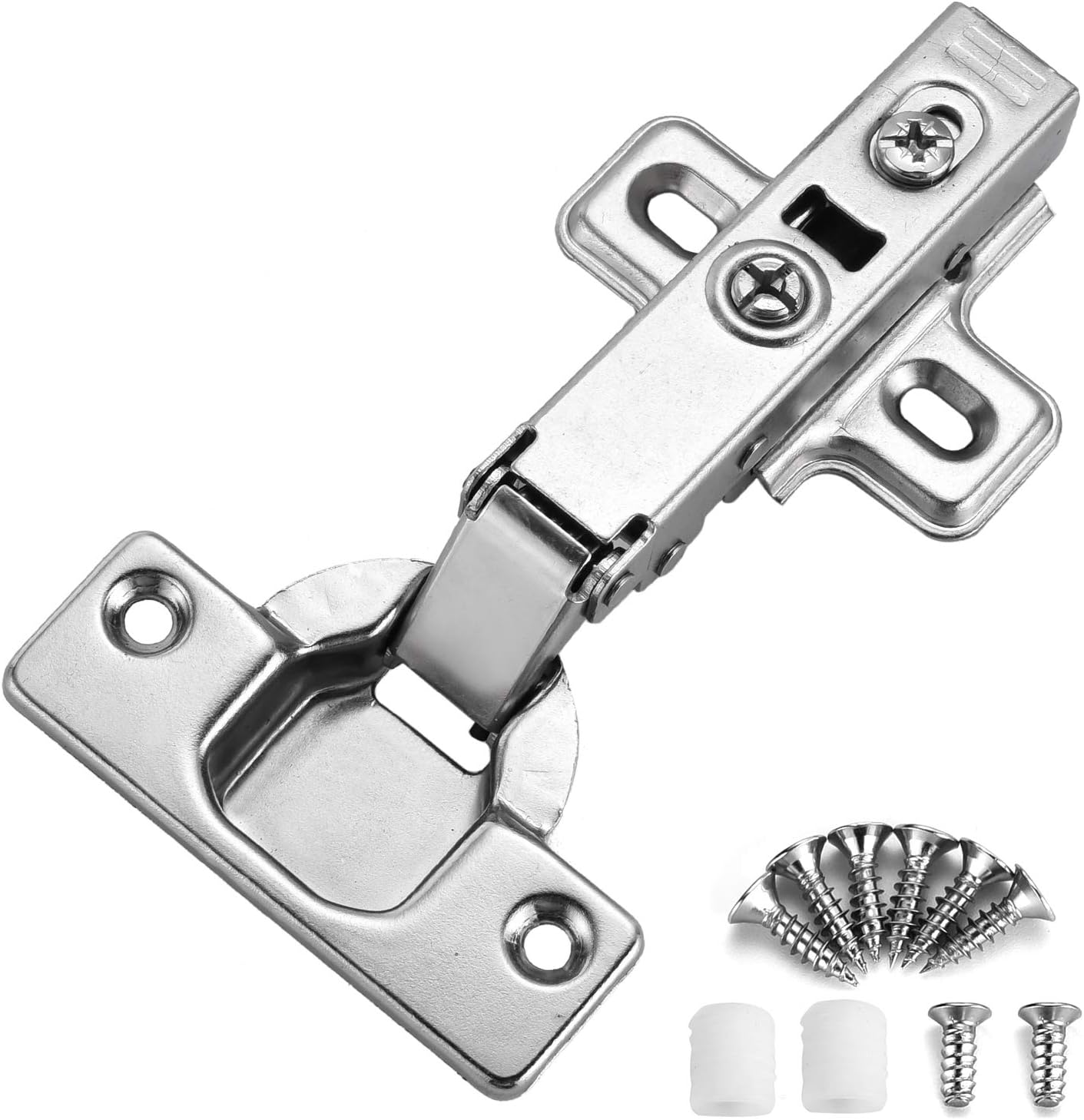 KIMDOT 40PCS Full Overlay Frameless Cabinet Hinges Soft Close Clip on Plate Quick Detach European Hinge