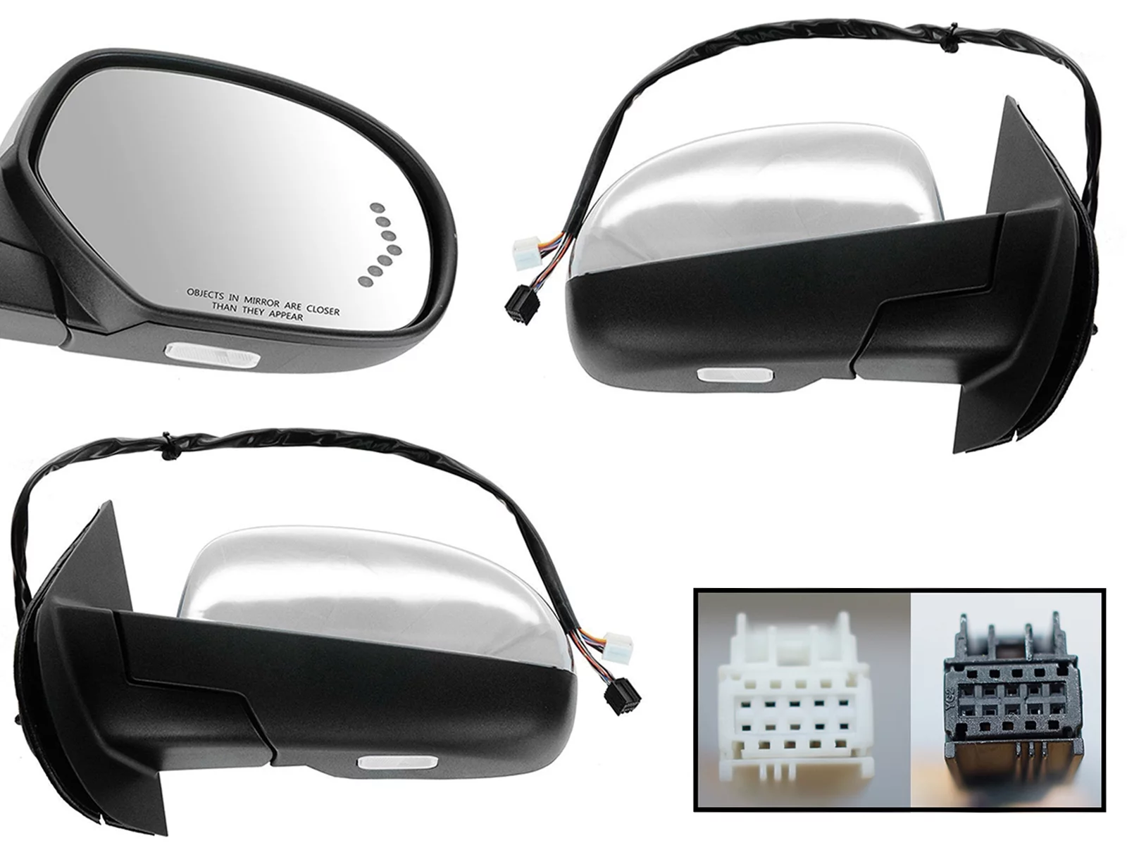 APA Replacement Power Folding Mirror for 2007-2014 SILVERADO SIERRA YUKON TAHOE SUBURBAN AVALANCHE Memory Signal Puddle Light Heated Chrome Cap