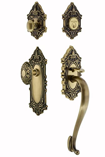 Nostalgic Warehouse Victorian S Grip Front Door Handle and Deadbolt Set