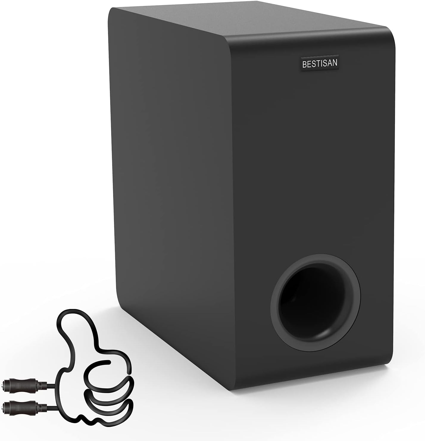 Powered Subwoofer, Bestisan 6.5 Active Home Audio Subwoofer with Bluetooth in Compact Design, Opt/RCA/Bluetooth Input