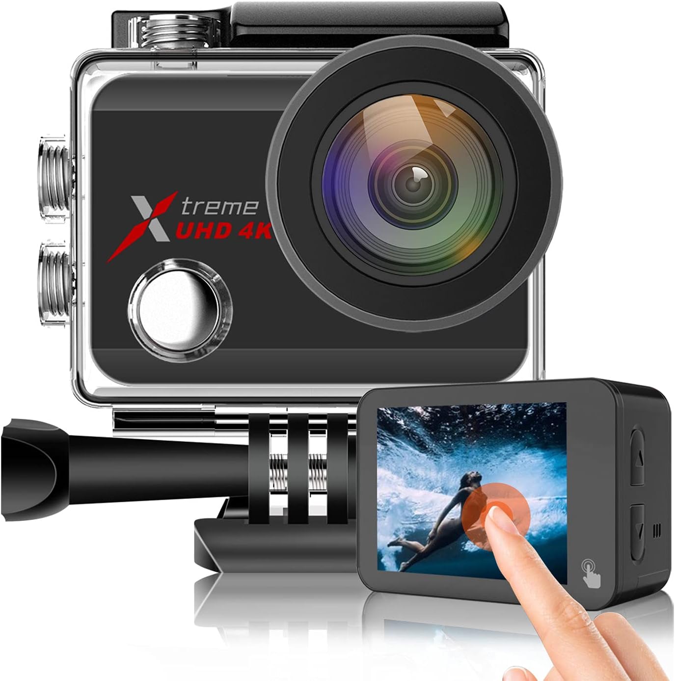Waterproof Action Camera 4K 60FPS 20MP Underwater Camera Camcorder 40M 170 �� Wide Angle Camera with Touch Screen Stabilizer 2 Rechargeable 1350