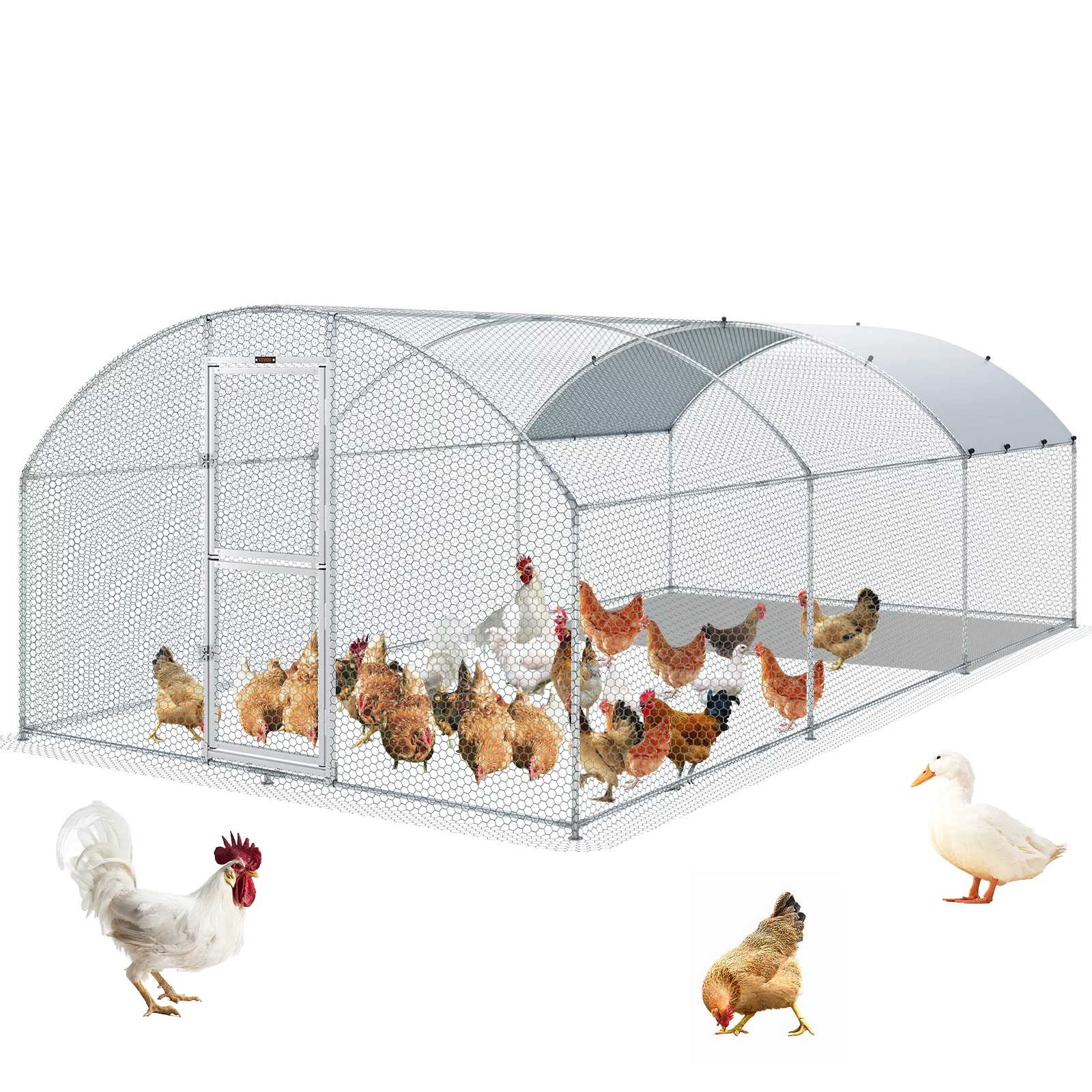 SKYSHALO Chicken Coop Large Metal Chicken Cage House Waterproof Run Large Metal Chicken Coop Outdoor Walk in Chicken Coop Cage Backyard Farm Use