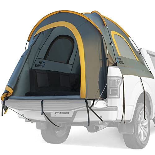 JoyTutus Pickup Truck Tent, Waterproof PU2000mm Double Layer for 2 Person, Portable Truck Bed Tent with Removable Awning
