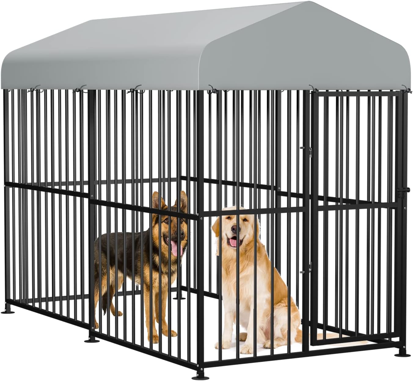 MEETWARM Large Outdoor Dog Kennel, Metal Heavy Duty Outdoor Indoor Pet Playpen