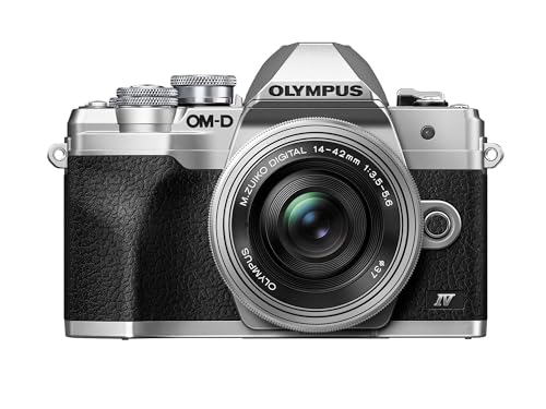 OM SYSTEM OLYMPUS E-M10 Mark IV Silver Micro Four Thirds System Camera M.Zuiko Digital ED 14-42mm F3.5-5.6 EZ kit 20MP Sensor 5-Axis Image