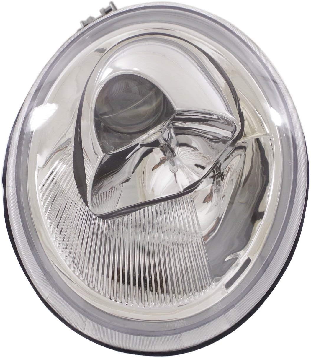 Evan-Fischer Headlight Set Compatible with 1998-2005 Volkswagen Beetle Left Driver and Right Passenger Side Halogen With bulb(s)