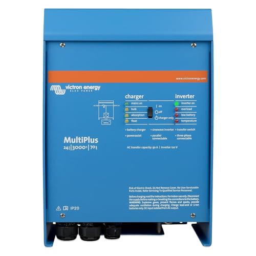 Victron Energy MultiPlus Pure Sine Wave Inverter Charger for 120 amp Battery, 3000VA 12-Volt
