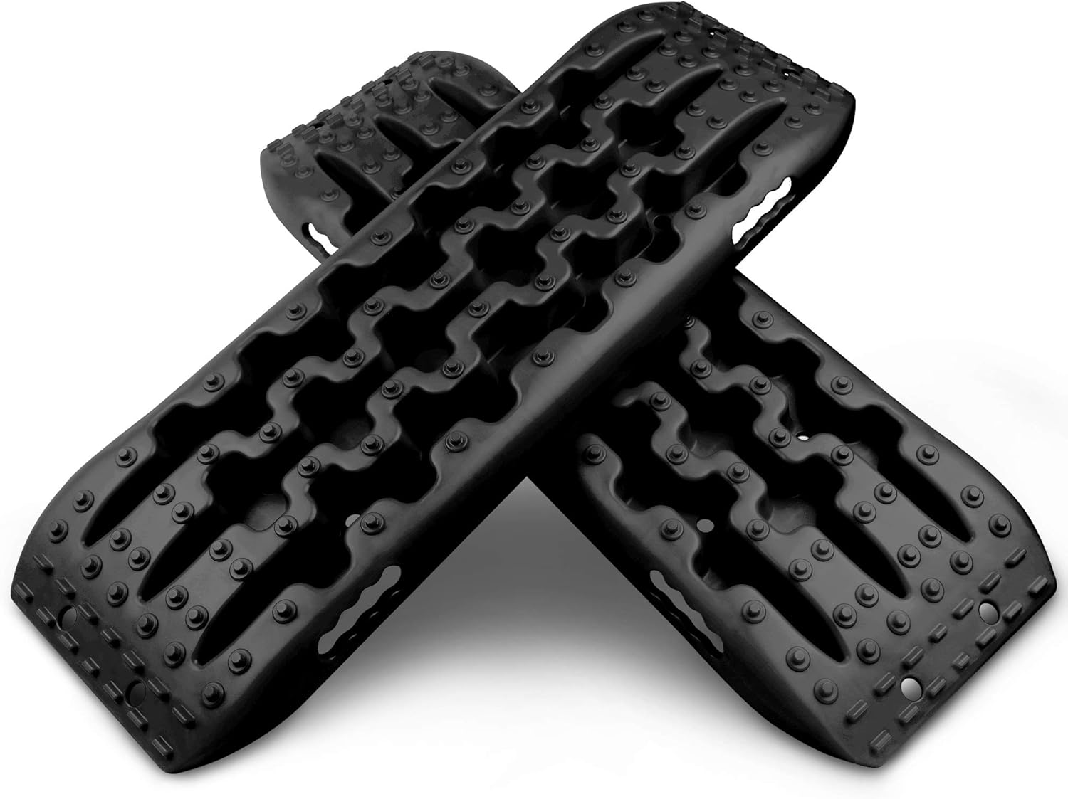 X-BULL New Recovery Traction Tracks Tire Ladder for Sand Snow Mud 4WD(Black) Pack of 2