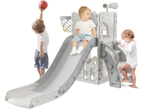Toddler Slide,Kids Slide Playset for Toddler,Indoor Outdoor Slide Toddler Playset with Storage Space and Non-Slip Steps