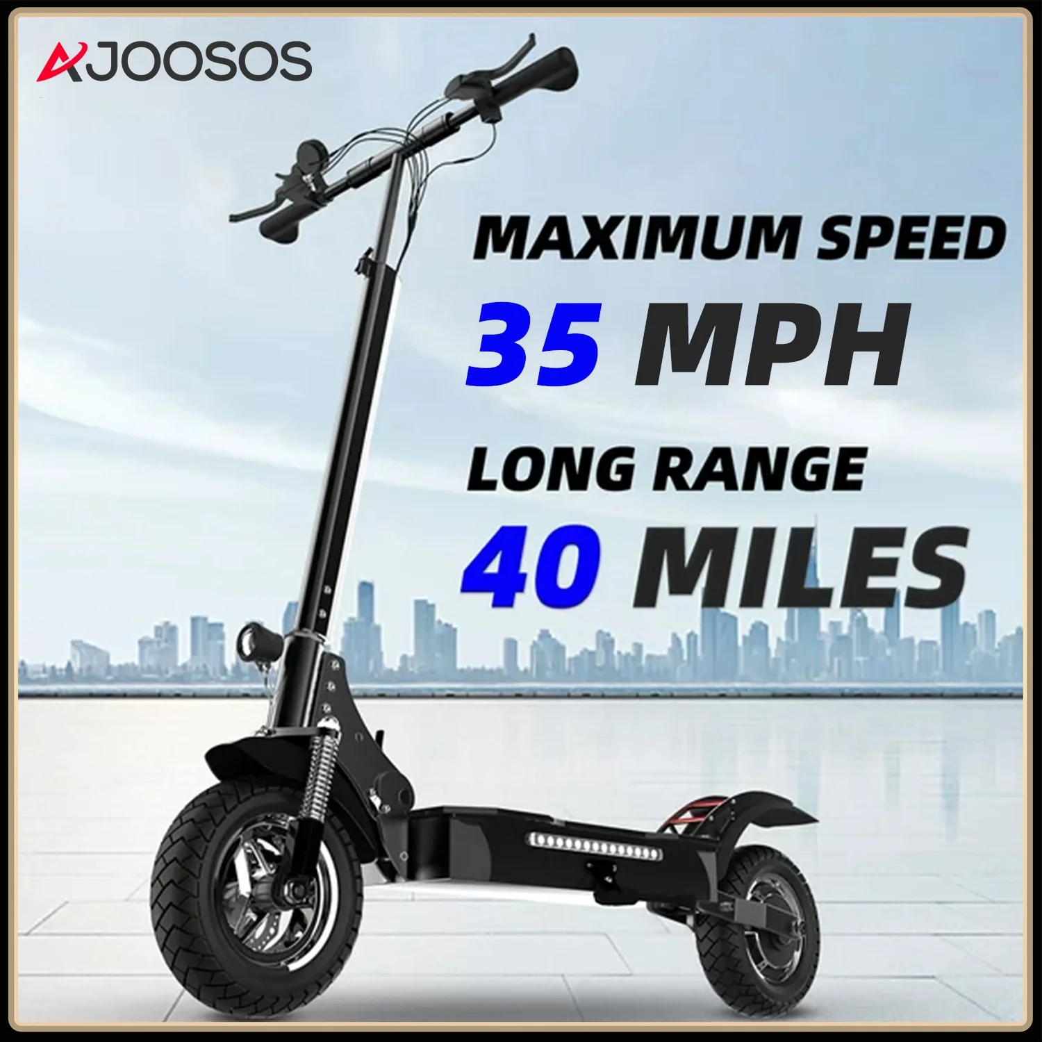 AJOOSOS X750 Electric Scooter - 1300W Powerful Motor, 35 mph Max Speed, 40 Miles Long Range, Foldable Electric Scooter for Adults
