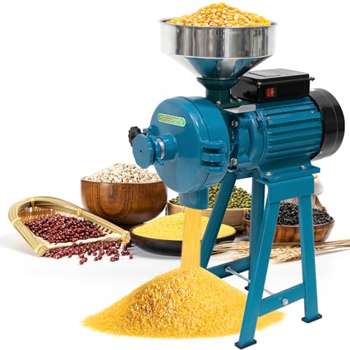 NAIZEA Grain Mills Wet Dry Cereals Grinder, Electric Grain Mill Grinder Corn Mill, Heavy Duty 3000W 110V Commercial Grain Grinder Machine