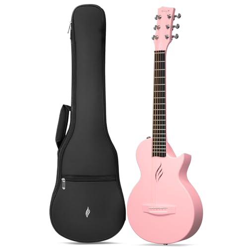 Enya Nova Go Carbon Fiber Acoustic Guitar 1/2 Size Beginner Adult Travel Acustica Guitarra w/Starter Bundle Kit of Colorful Packaging