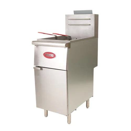 Kratos 29Y-010 Commercial Gas Floor Fryer, Three Burners, 40 lb. Capacity, Natural Gas