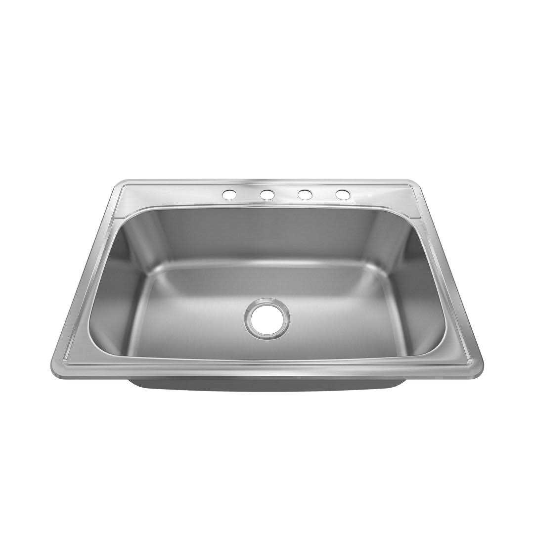 Sinber MT3322CW 33 x 22 Drop In Single Bowl Kitchen Sink with 18 Gauge 304 Stainless Steel Satin Finish - Shop Hardware Tools Online Store