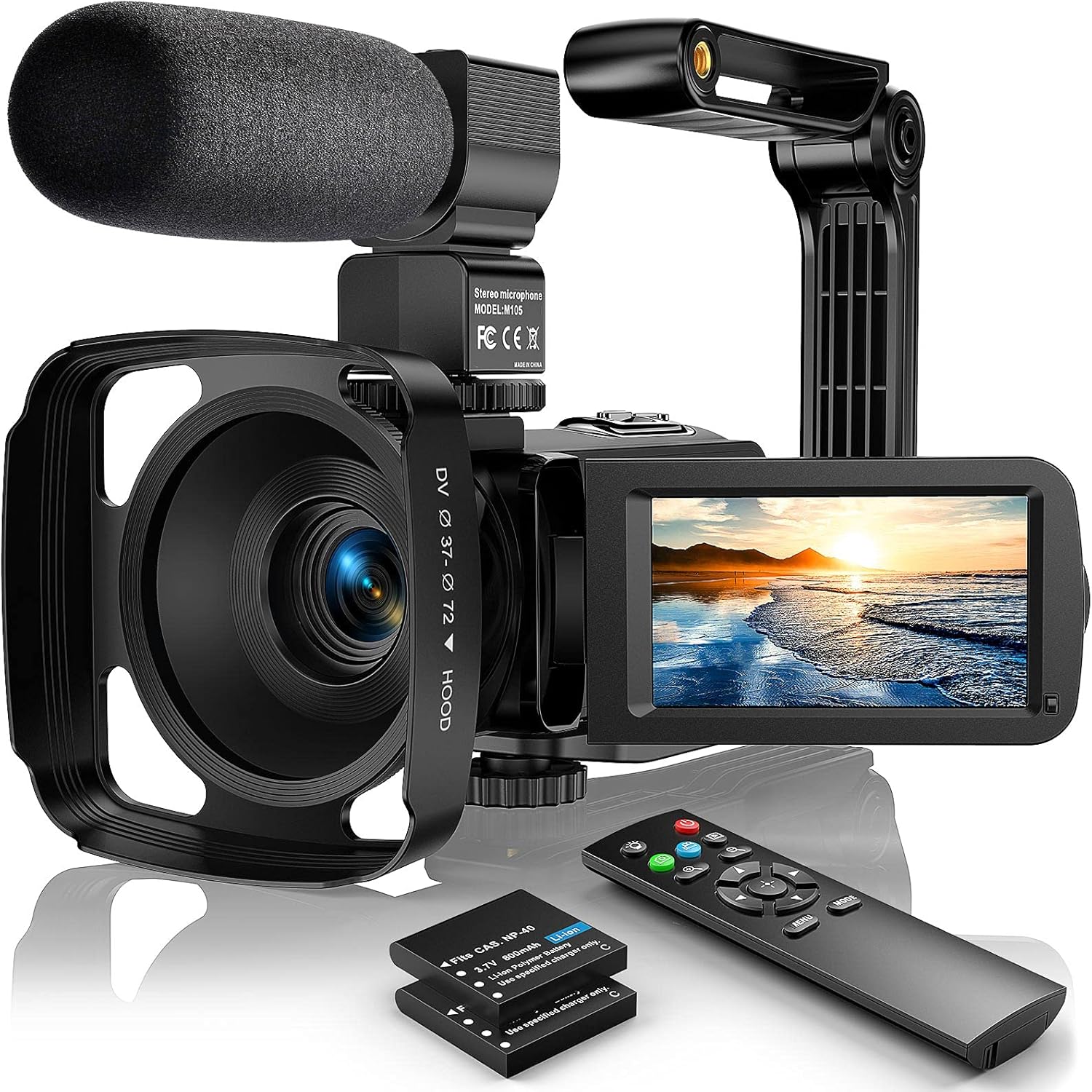 Video Camera Camcorder 2.7K Ultra HD 36MP YouTube Vlogging Camera IR Night Vision 3.0 Inch IPS Touch Screen 16X Digital Zoom Video Recorder with