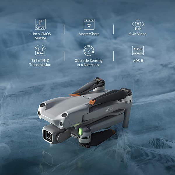 DJI Air 2S Fly More Combo with Smart Controller - Drone with 4K Camera, 5.4K Video, 1-Inch CMOS Sensor, 4 Directions of Obstacle Sensing