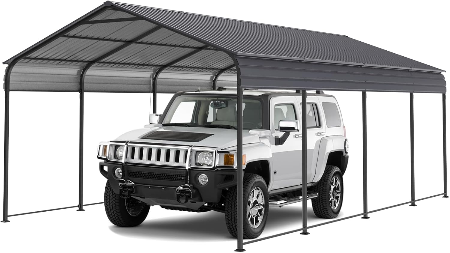 Carport 10 x 20 ft Heavy Duty Metal Carport Canopy with Galvanized Steel Roof Frame, Outdoor Garage Car Shelter Shade