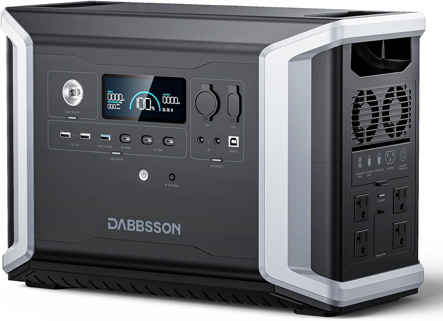 Dabbsson Portable Power Station DBS2300 Plus, Max 16660Wh, 4 &times; 2200W AC Outlets, Solar Generator for Camping, Home Backup, Emergency, RV
