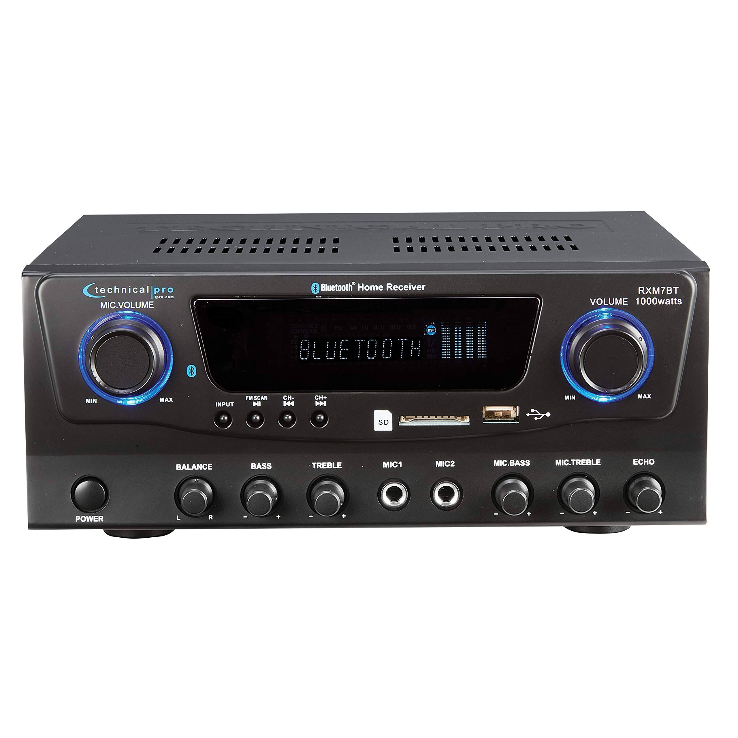 Technical Pro Professional Bluetooth Receiver with USB u0026 SD Card Inputs RXM7BT