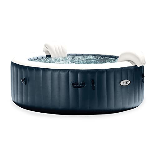 INTEX 28431EP PureSpa Plus Bubble Massage Spa Set: Includes Energy Efficient Spa Cover – 2 Contoured Headrest – LED Light – 6 Person Capacity – 85" x