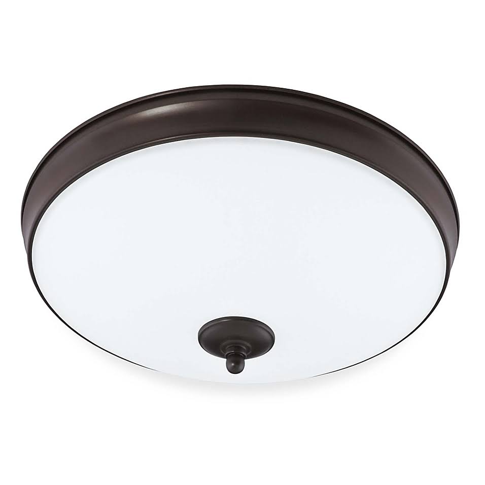 Good Earth Lighting Legacy 15x22 LED Flush Mount Bath Ceiling Light Fixture in Bronze - Megean