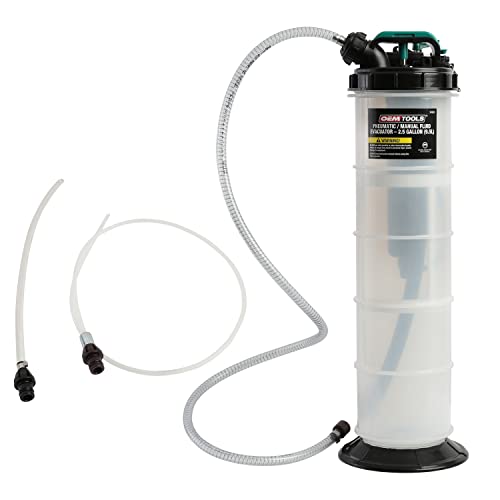 OEMTOOLS 24938 10 Quart (2.5 Gallons) Manual Fluid Extractor, Manual and Pneumatic Oil Extractor, Fluid Vacuum Extractor, Vacuum Evacuator