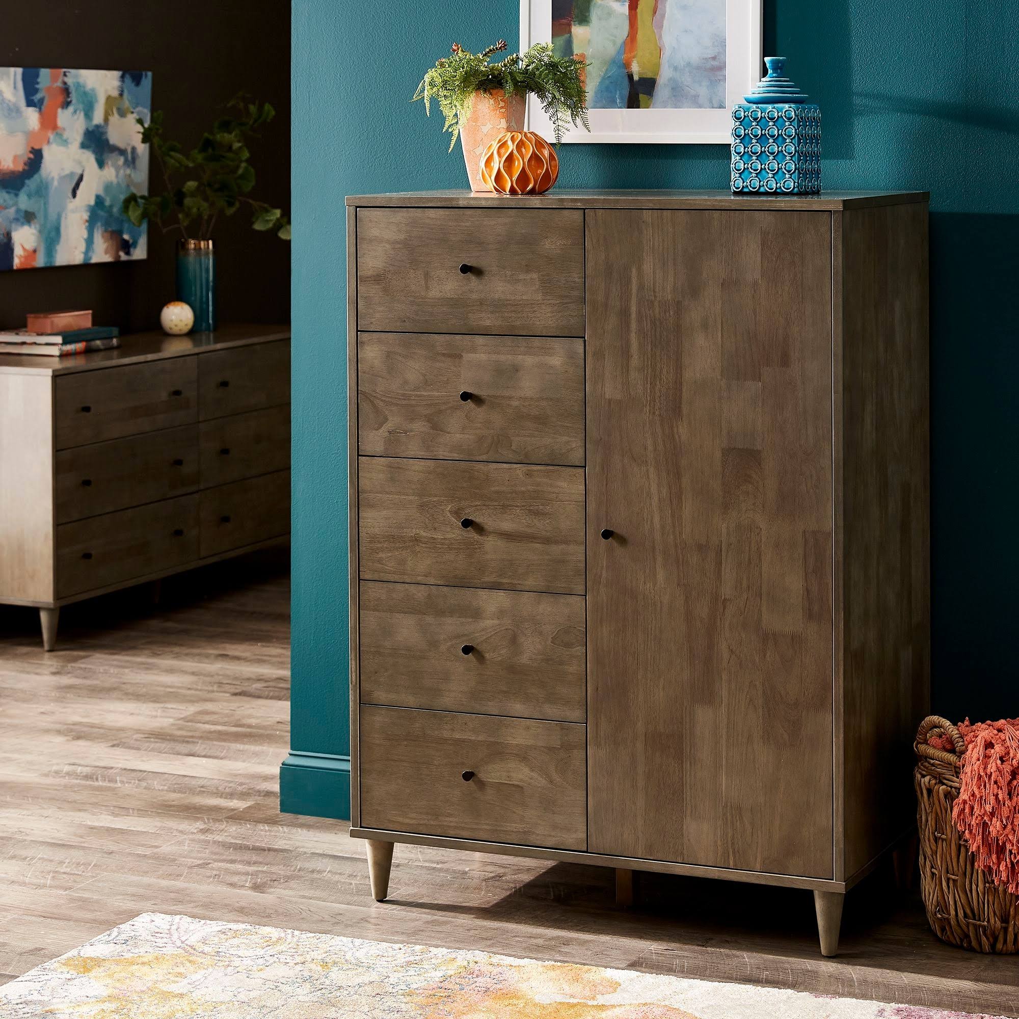Carson Carrington I Love Living Mallory Light Charcoal Grey Armoire - 5-Drawer