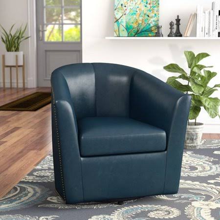 Winston Porter Rabinowitz Swivel Barrel Chair