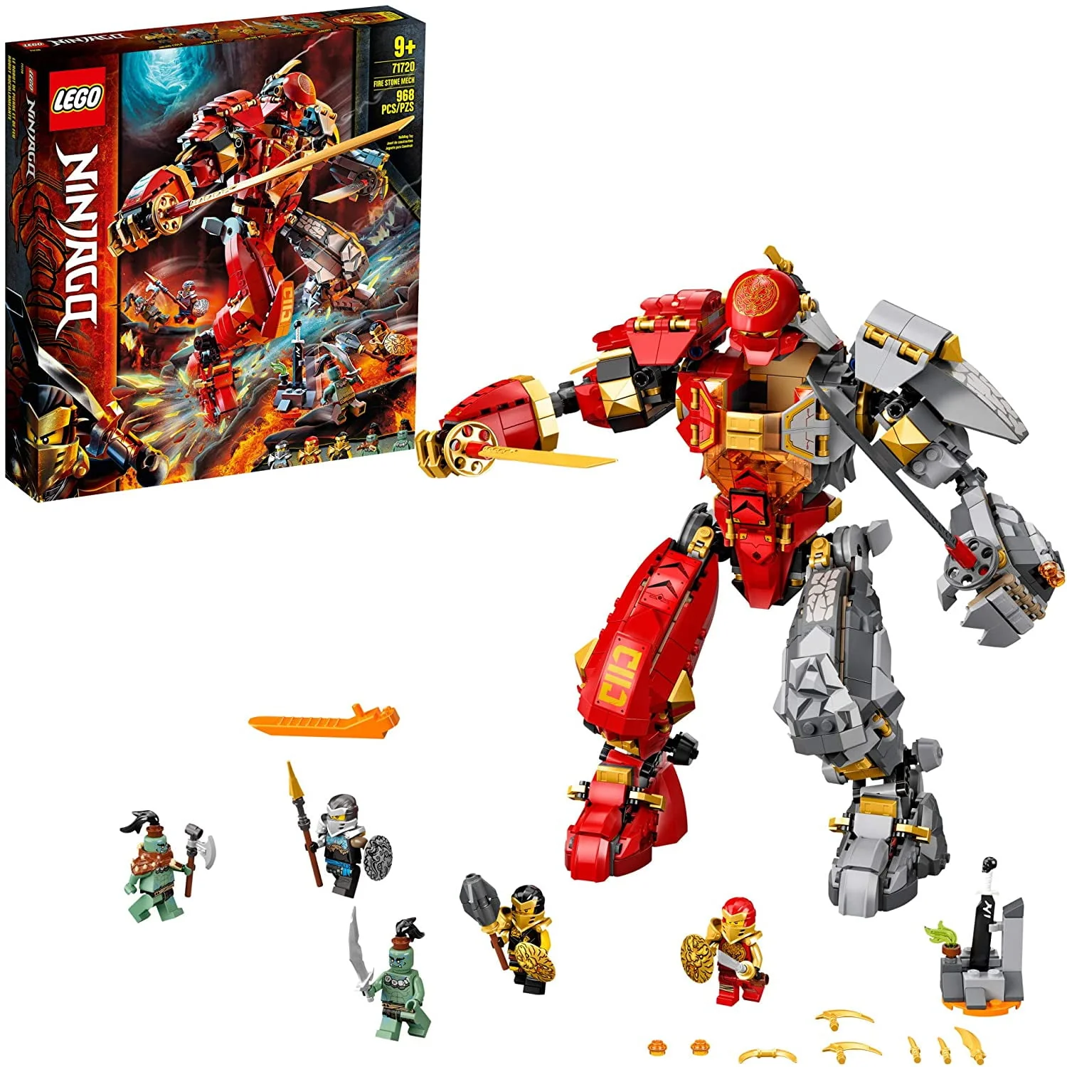 LEGO NINJAGO Fire Stone Mech 71720 Building Kit Featuring LEGO Ninja Mech, New 2020 (968 Pieces)…