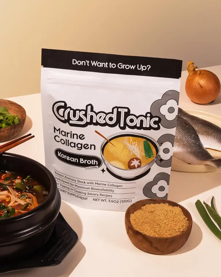 Crushed Tonic Korean Soup with Marine Collagen. Protein-Packed Fish Broth/Fish Stock. Anchovy Broth. Umami Soup. Cooking. Sipping. Halal and Kosher.
