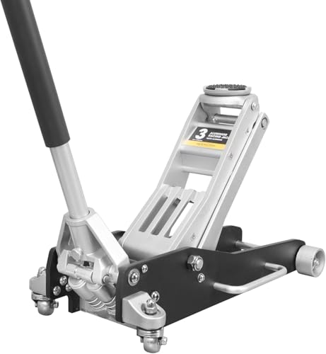 BIG RED T815016L Torin Hydraulic Low Profile Aluminum and Steel Racing Floor Jack with Dual Piston Quick Lift Pump, 1.5 Ton (3,000 lb) Capacity, Blue
