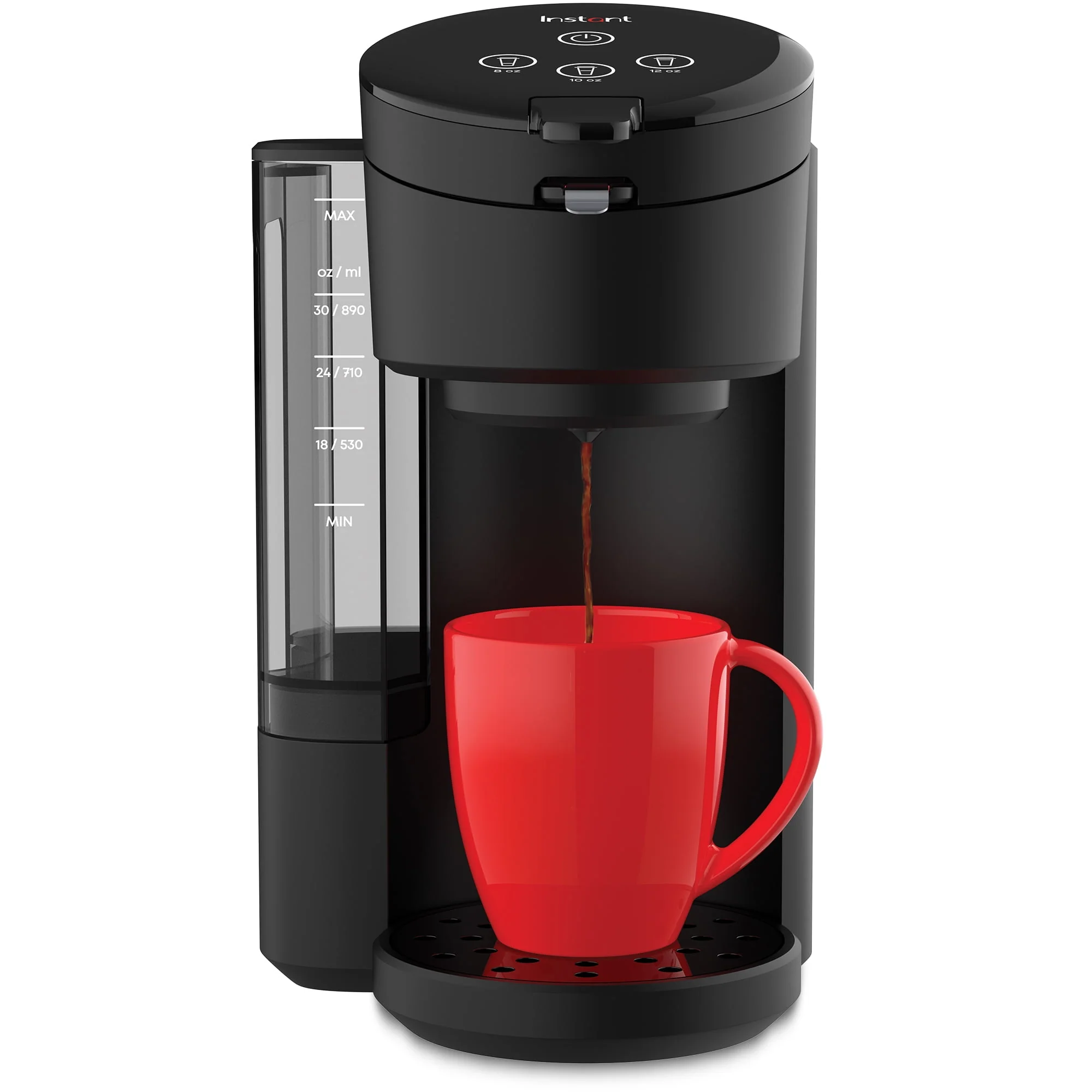 Instant Solo Caf¨¦ 2-in-1 Single Serve Coffee Maker for K-Cup Pods and Ground Coffee, Black