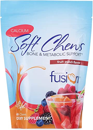 Bariatric Fusion Calcium Citrate & Energy Soft Chew Bariatric Vitamin | Fruit Punch | Sugar Free | Bariatric Surgery Patients Including Gastric