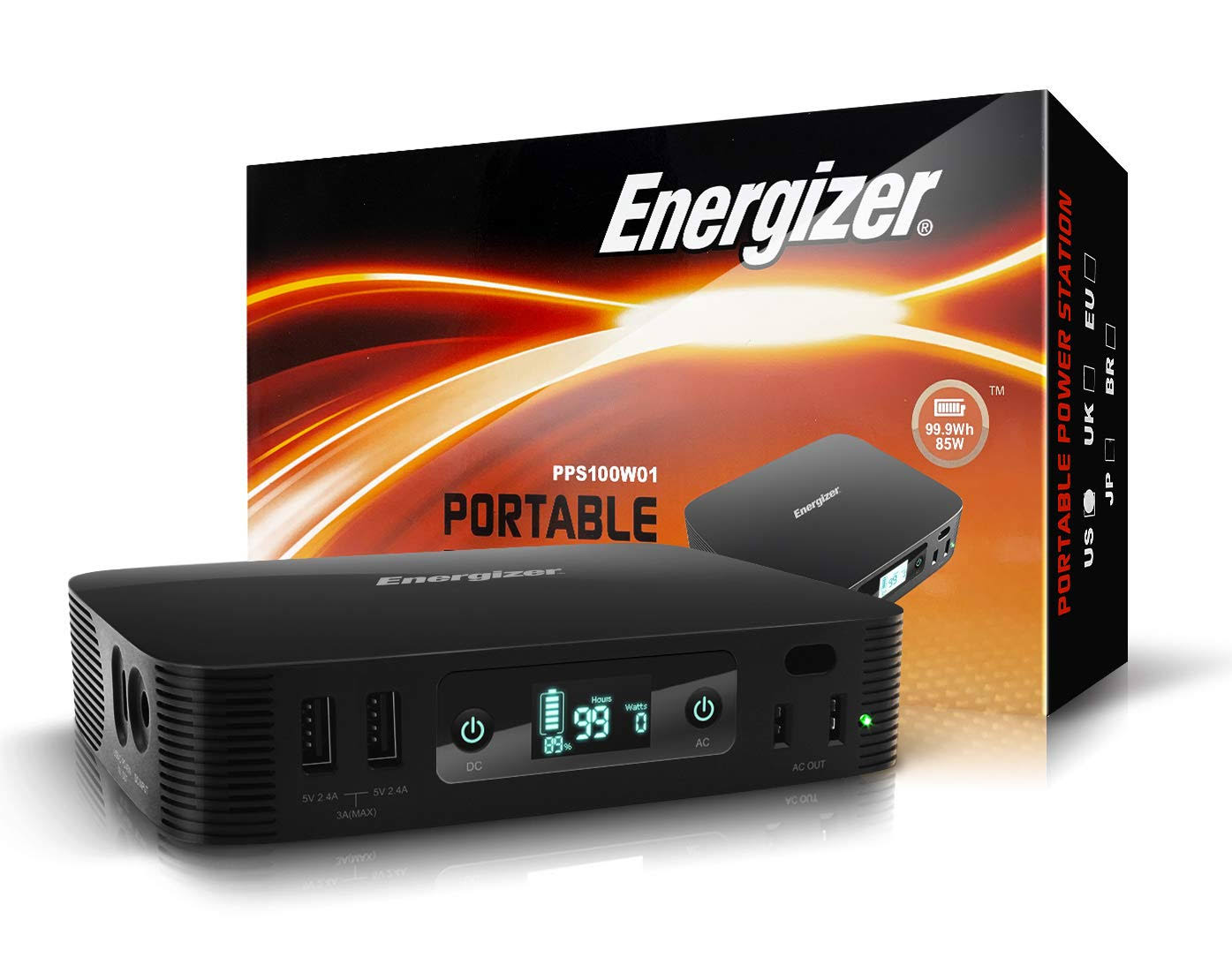 Portable Charger Energizer 26900mAh/100Wh with LED Indicator by Adesso Power