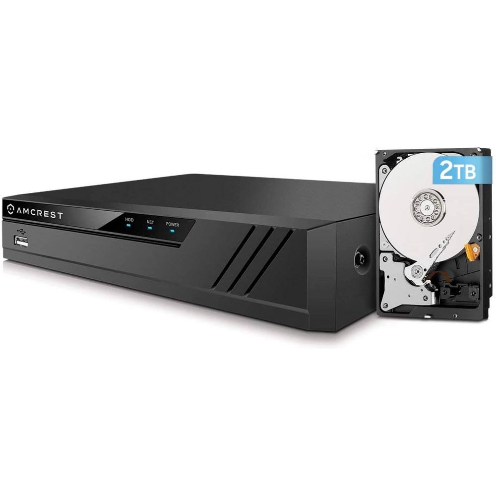 Amcrest NV4108-HS 4K NVR (8ch 1080p/3MP/4MP/5MP/6MP/8MP) Network Video Recorder -Supports Up to 8 x 8-Megapixel IP Cameras @30fp