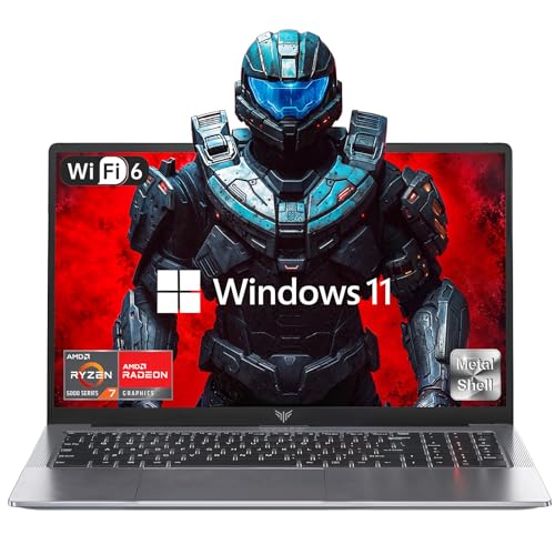 2025 AMD Gaming Laptop, 15.6inch Laptop Computer with AMD Ryzen 7 5700U(8C/16T, Up to 4.3GHz), 16GB RAM 512GB NVMe SSD Windows 11 Laptop