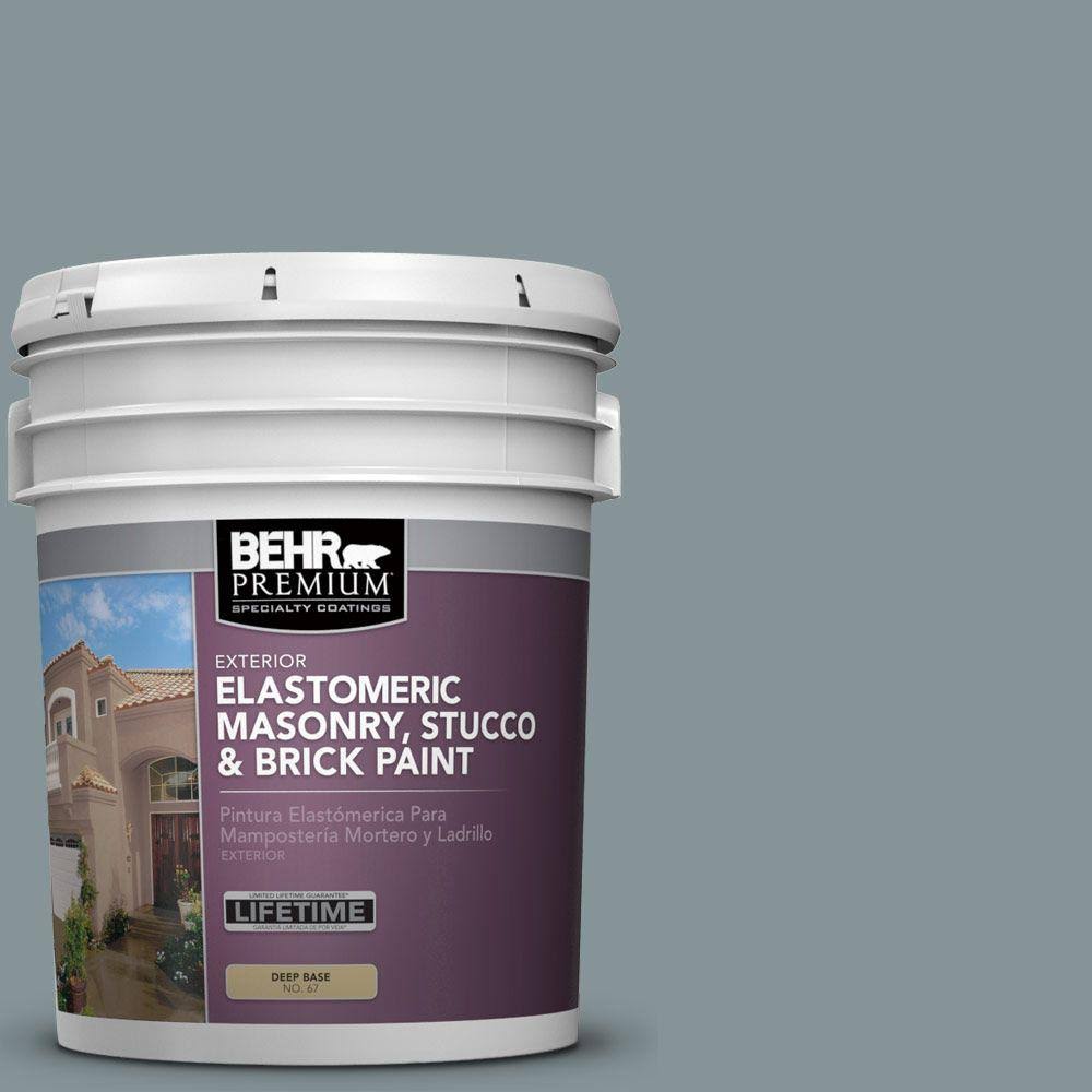 BEHR Premium 5 gal. #MS-68 Cape Storm Elastomeric Masonry, Stucco and Brick Exterior Paint 07117205