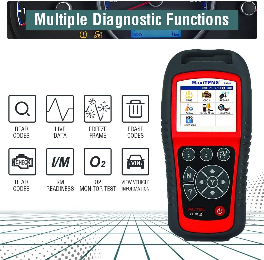 Autel MaxiTPMS TS601 Professional TPMS Service Programming Tool & Tire Pressure Monitor System Diagnostic Tool with ODB II Function