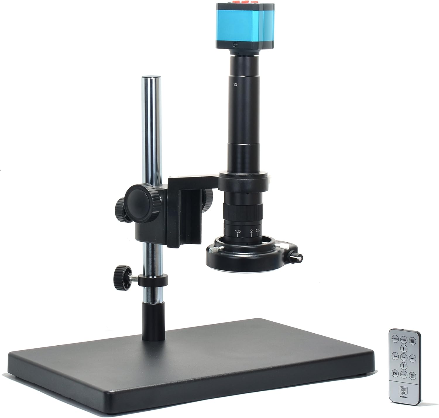 HAYEAR 14MP Monocular HDMI HD USB Digital Industry Video Microscope Camera Set Big Stereo Table Stand Zoom C-Mount Lens 144 LED Light (300X Zoon Lens)