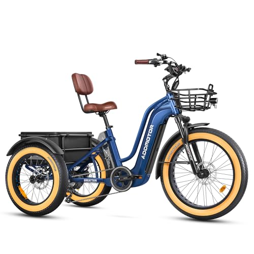 ADDMOTOR Electric Trike for Adults, 85Miles/160Miles Dual Battery System Electric Tricycle, 750W Rear Motor GREATTAN Etrike
