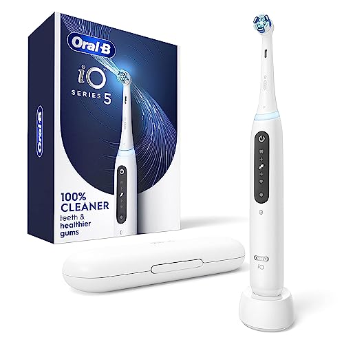 Oral-B iO Series 5 Rechargeable Electric Toothbrush with Visible Pressure Sensor to Protect Gums, 2 Minute Timer, 5 Cleaning Settings