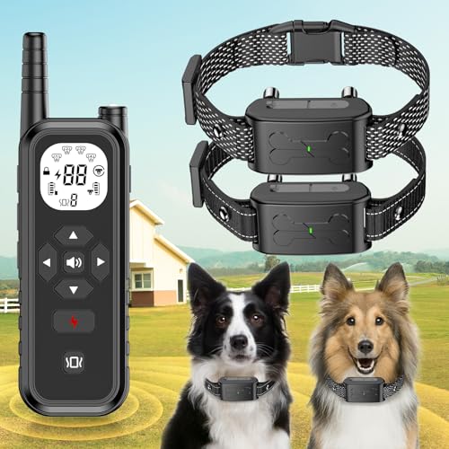 Wireless Dog Fence for 2 Dogs - Electric Dog Fence with Training Collar