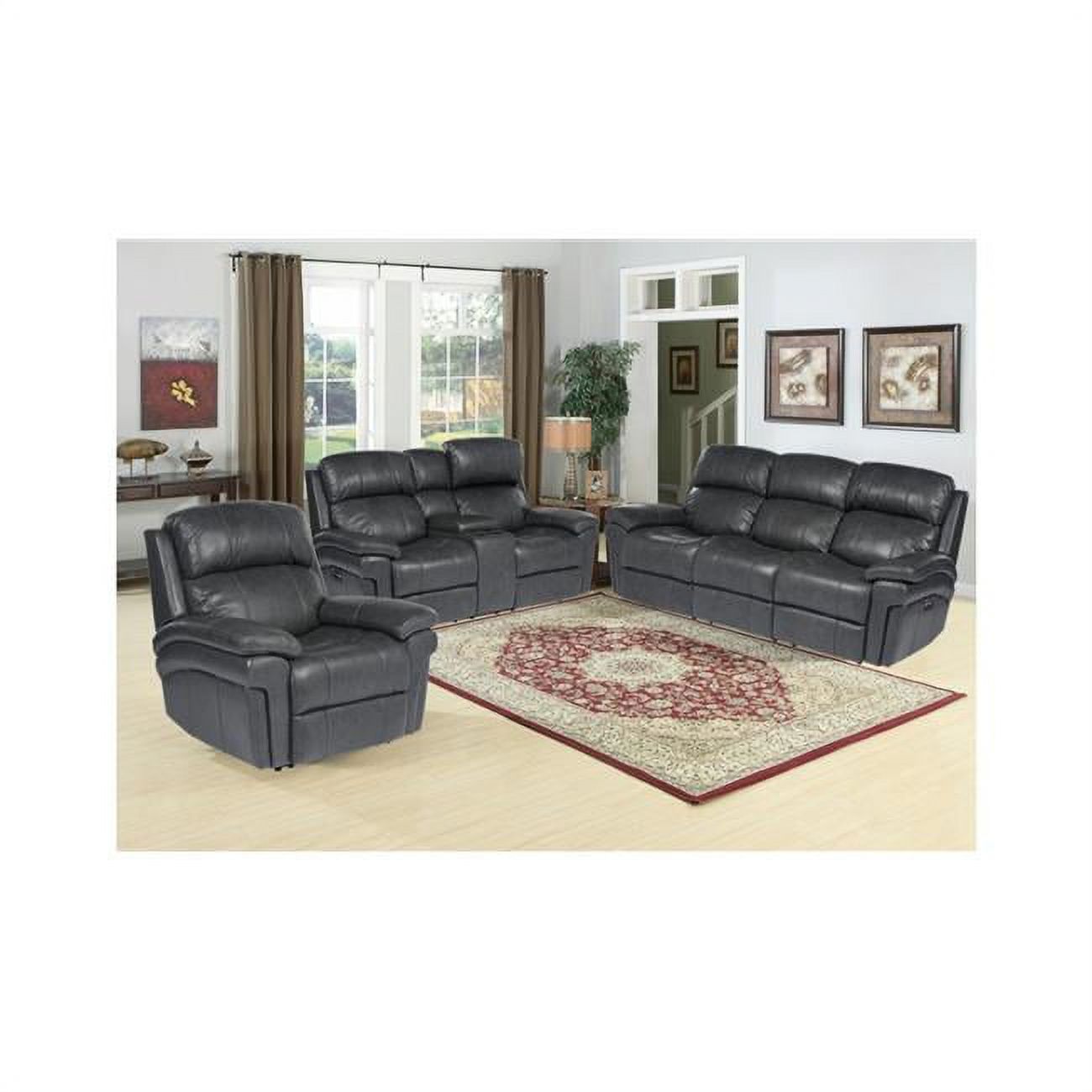 Luxe Leather Reclining Living Room Set with Power Headrests - 3 Piece