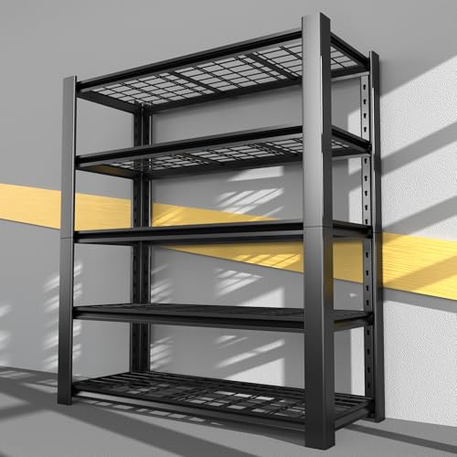 5-Tier Heavy Duty Garage Shelving Unit with Wire Shelves,3000 LBS Capacity Metal Storage Rack 76"H x 60"W x 24"D
